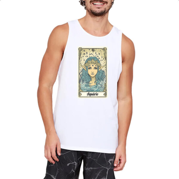 Camiseta Regata Carta Taro Signo Aquario - Imagem 2
