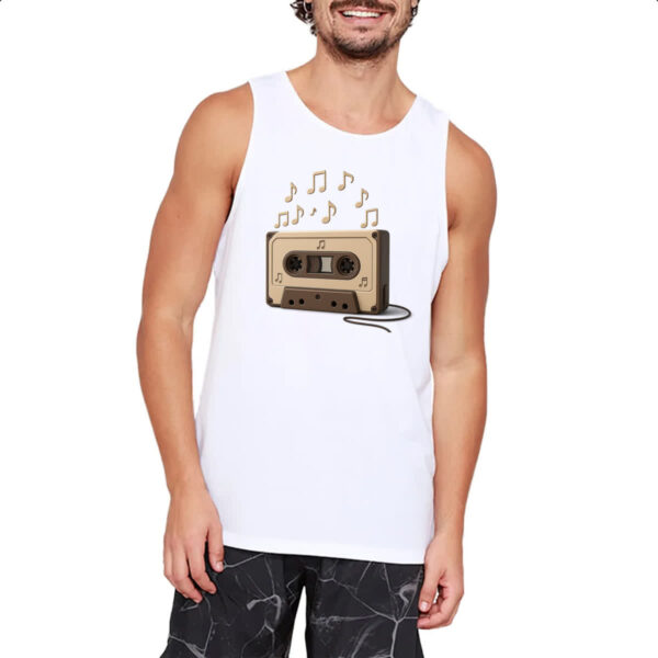 Camiseta Regata Retro Fita K7 notas musicais - Imagem 2
