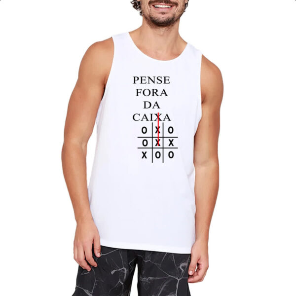 Camiseta Regata Pense fora da caixa jogo da velha - Imagem 2