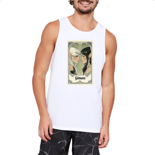 Camiseta Regata Carta Taro Signo Gemeos - Imagem 2