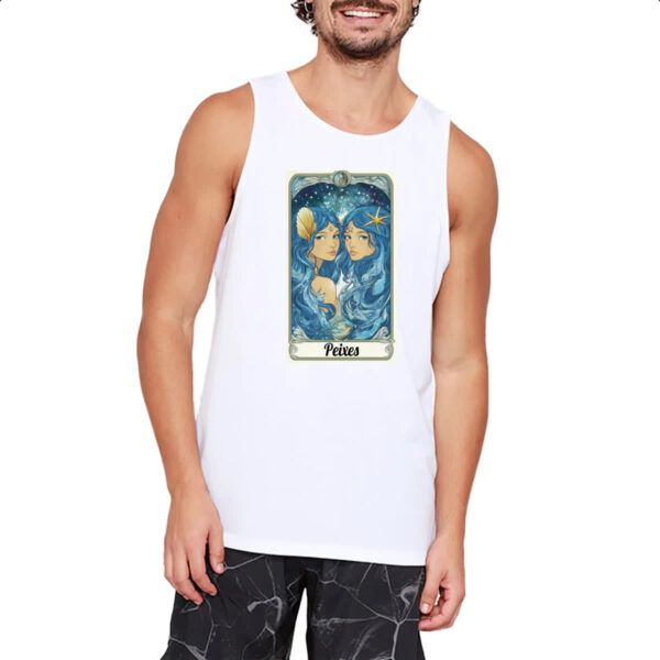 Camiseta Regata Carta Taro Signo Peixes - Imagem 2