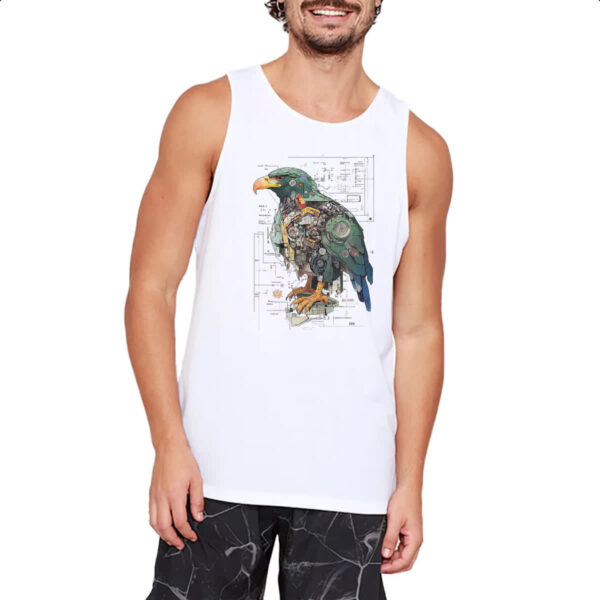 Camiseta Regata Aguia Mecanica Interna Cyberpunk - Imagem 2