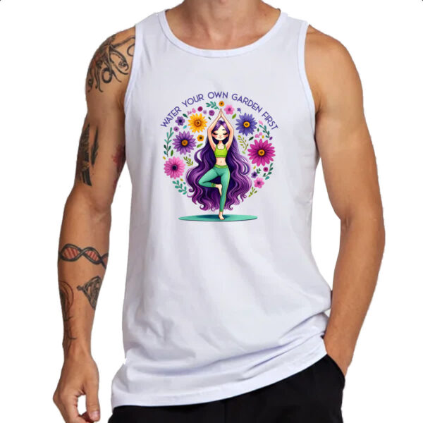 Camiseta Regata Namaste Yoga Girl Flowers - Imagem 3