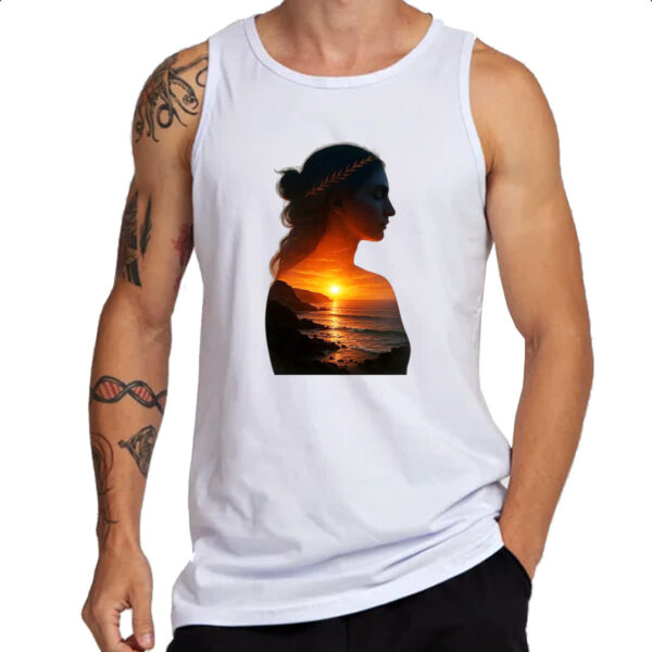 Camiseta Regata Silhueta mulher sunset - Imagem 3