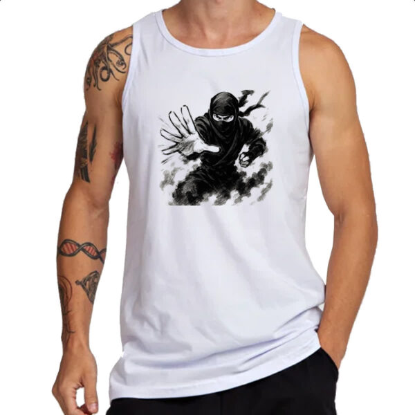 Camiseta Regata Ninja Smoke Grafite Arte - Imagem 3