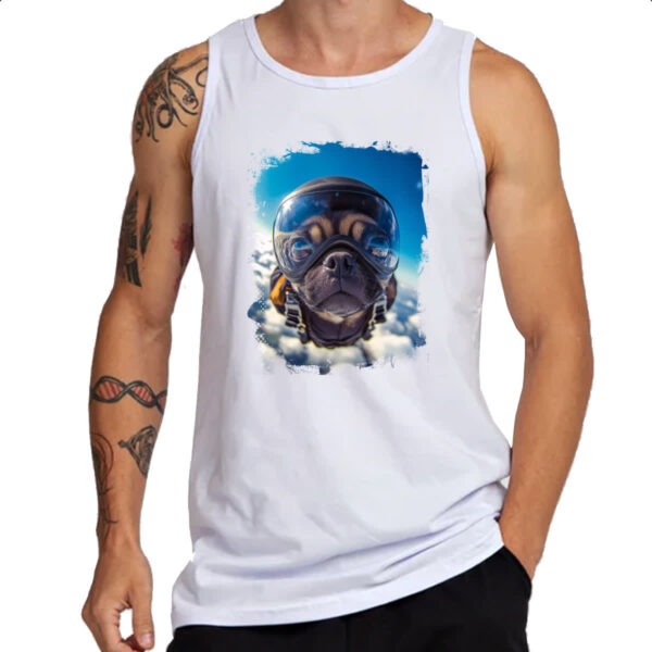 Camiseta Regata Pug paraquedista - Imagem 3