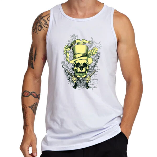 Camiseta Regata Caveira e revolveres - Imagem 3