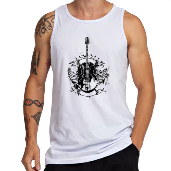 Camiseta Regata Guitarra asas vintage - Imagem 3