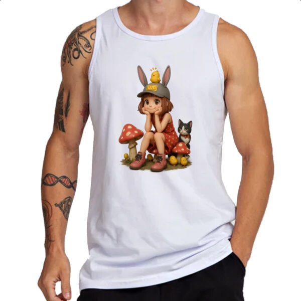 Camiseta Regata Menina Cute Cogumelos - Imagem 3