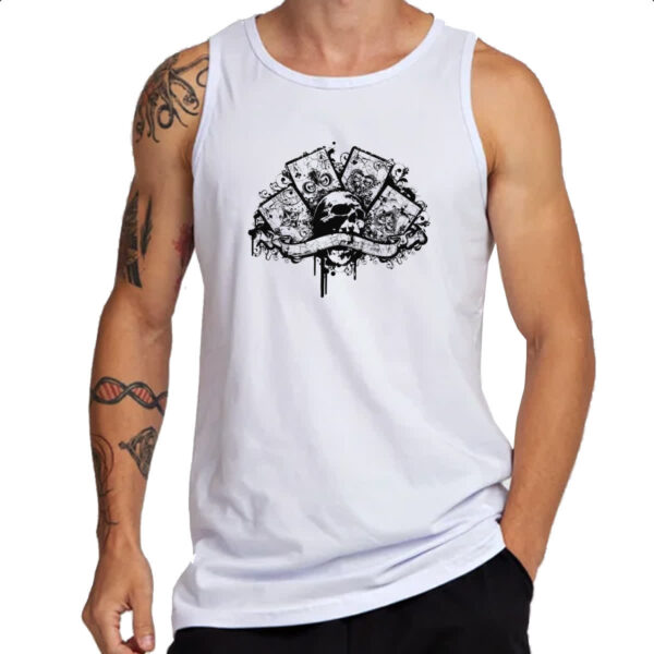 Camiseta Regata Quadra de ases caveira - Imagem 3