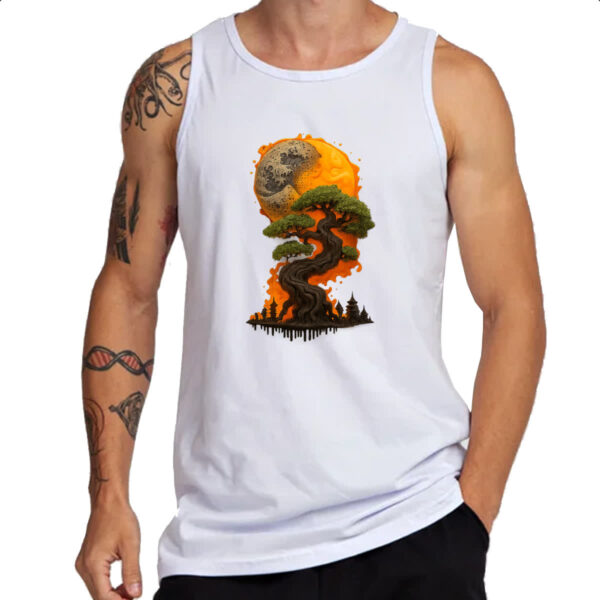 Camiseta Regata Bonzai sunset fire art - Imagem 3