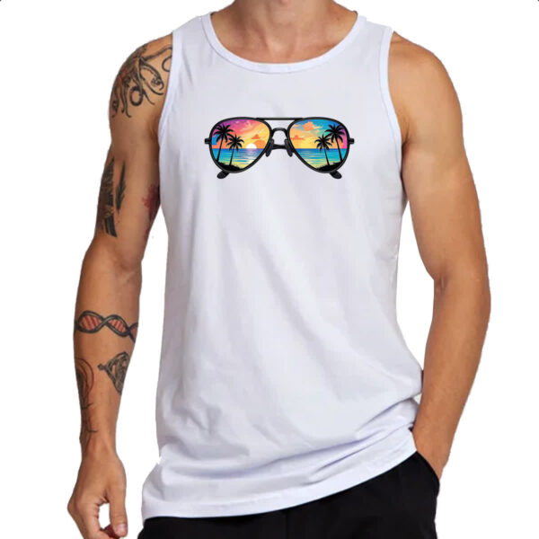 Camiseta Regata Oculos reflexo sunset - Imagem 3