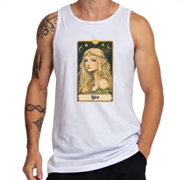 Camiseta Regata Carta Taro Signo Libra - Imagem 3