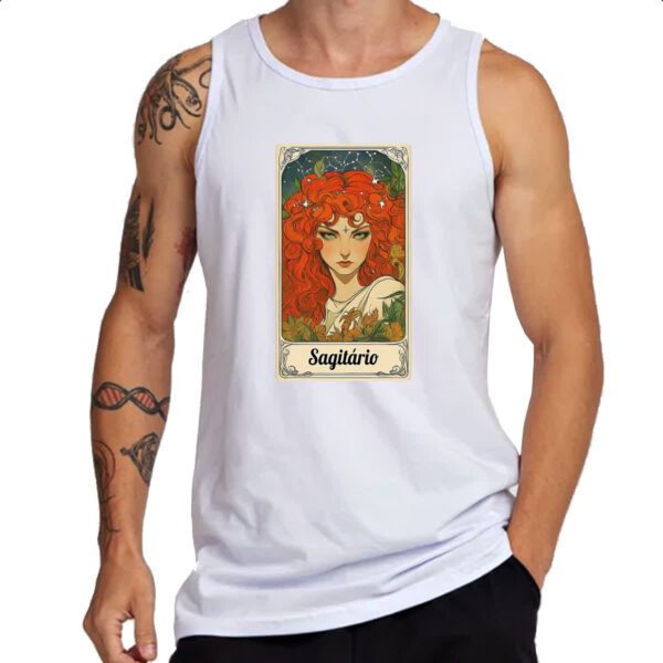Camiseta Regata Carta Taro Signo Sagitario - Imagem 3