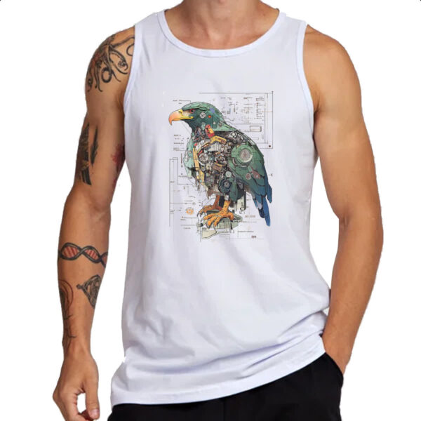 Camiseta Regata Aguia Mecanica Interna Cyberpunk - Imagem 3