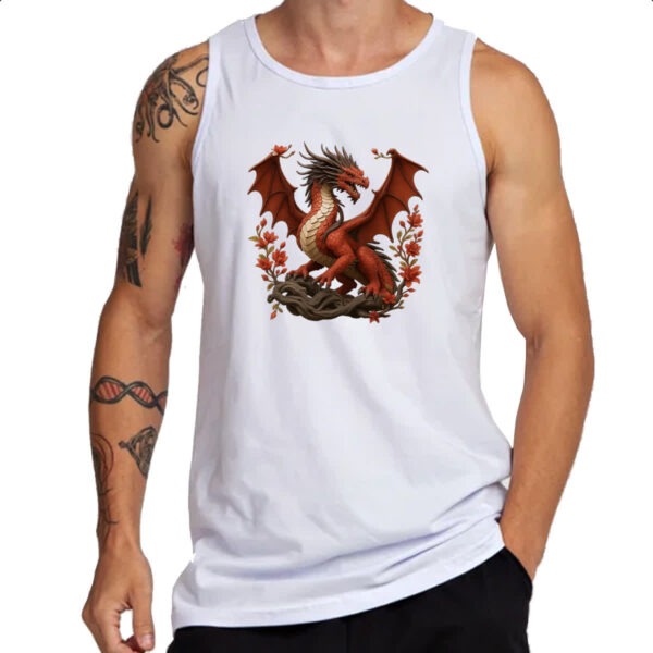 Camiseta Regata Dragao vermelho japones - Imagem 3