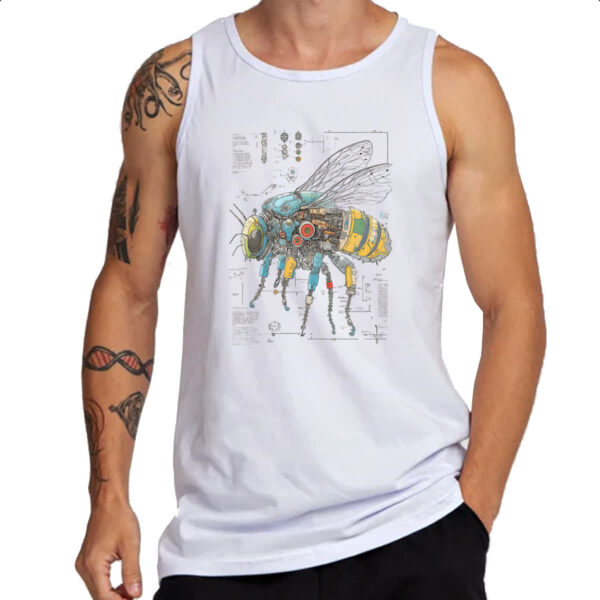 Camiseta Regata Mosca Mecanica Interna Cyberpunk - Imagem 3