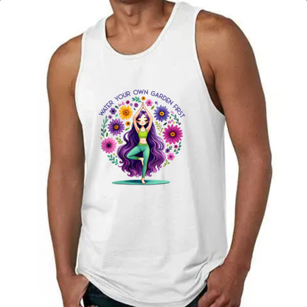 Camiseta Regata Namaste Yoga Girl Flowers - Imagem 4