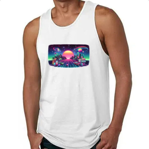 Camiseta Regata Nostalgia anos 80 neon - Imagem 4