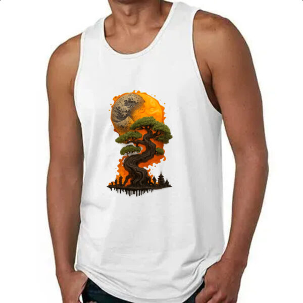 Camiseta Regata Bonzai sunset fire art - Imagem 4