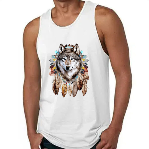 Camiseta Regata Lobo Nativo Americano - Imagem 4