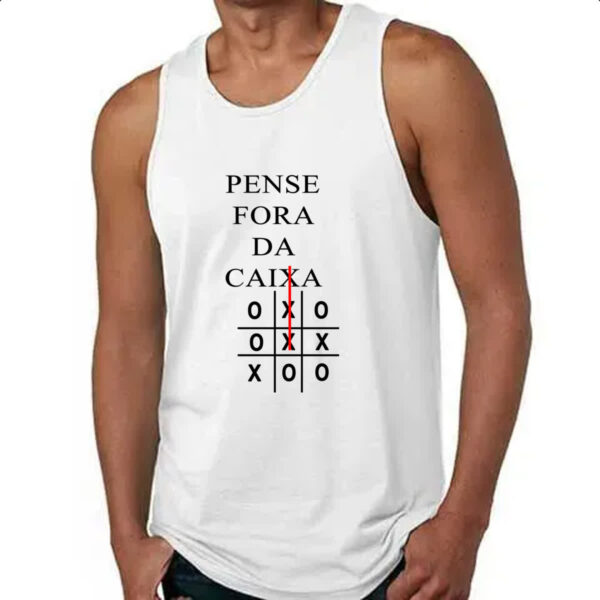 Camiseta Regata Pense fora da caixa jogo da velha - Imagem 4