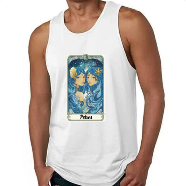 Camiseta Regata Carta Taro Signo Peixes - Imagem 4