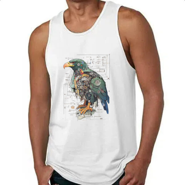Camiseta Regata Aguia Mecanica Interna Cyberpunk - Imagem 4