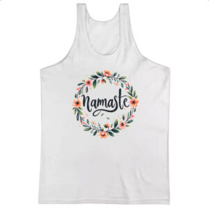 Camiseta Regata Namaste Coroa de Flores