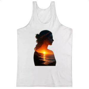 Camiseta Regata Silhueta mulher sunset