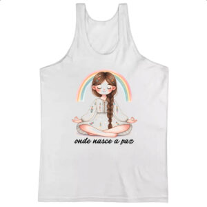 Camiseta Regata Yoga onde nasce a paz