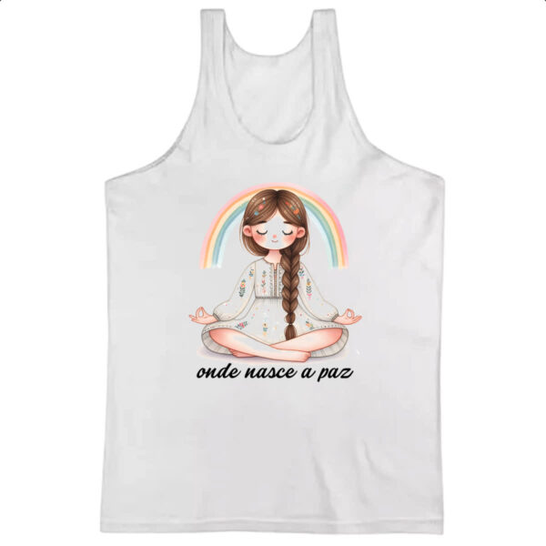 Camiseta Regata Yoga onde nasce a paz