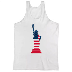 Camiseta Regata Estatua Liberdade Silhueta Bandeira EUA