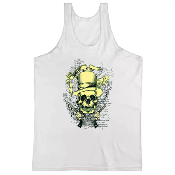 Camiseta Regata Caveira e revolveres