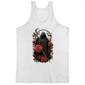 Camiseta Regata Morte entre rosas