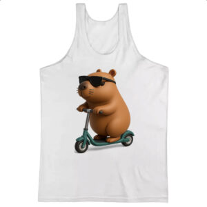 Camiseta Regata Capivara no patinete 3D