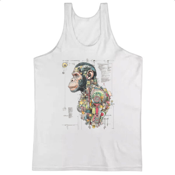 Camiseta Regata Chimpanze Mecanica Interna Cyberpunk