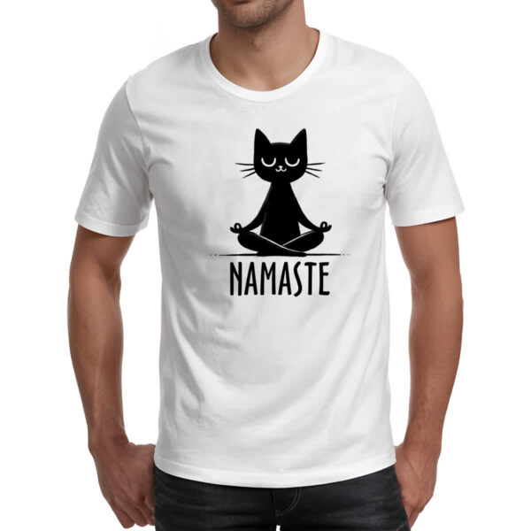 Camiseta Unissex Namaste Gato Preto - Imagem 2