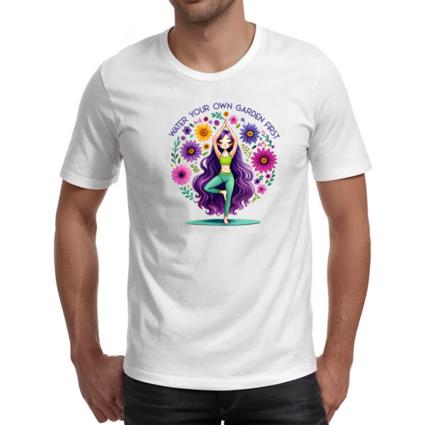 Camiseta Unissex Namaste Yoga Girl Flowers - Imagem 2