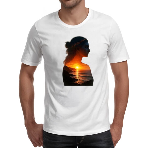 Camiseta Unissex Silhueta mulher sunset - Imagem 2