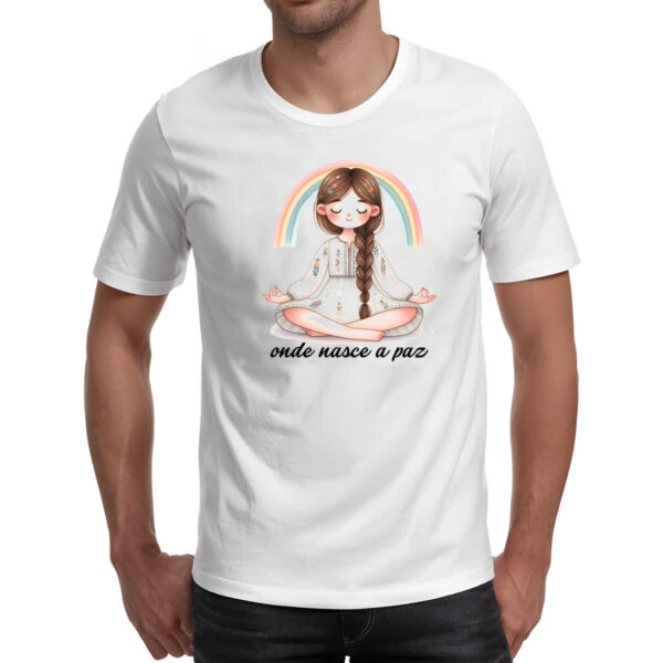 Camiseta Unissex Yoga onde nasce a paz - Imagem 2