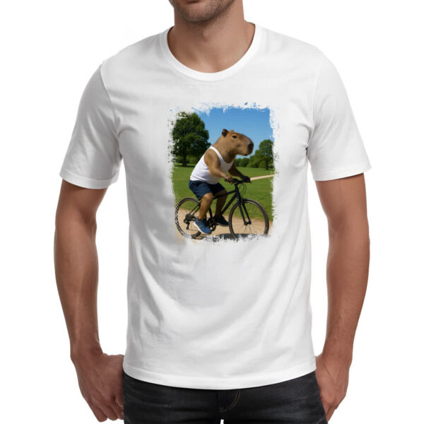 Camiseta Unissex Capivara de bicicleta - Imagem 2