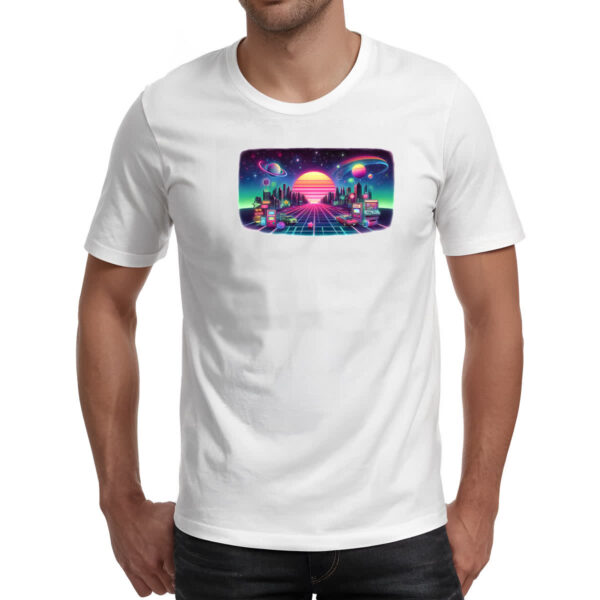Camiseta Unissex Nostalgia anos 80 neon - Imagem 2