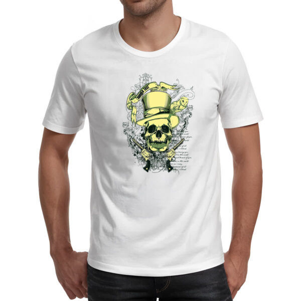 Camiseta Unissex Caveira e revolveres - Imagem 2