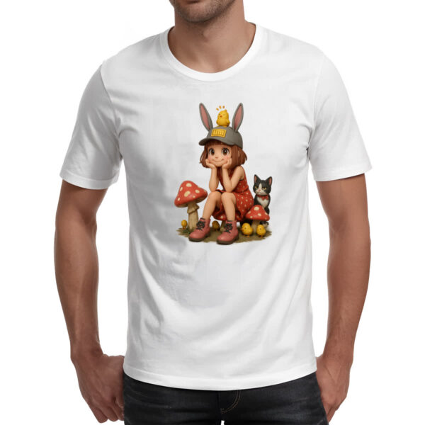 Camiseta Unissex Menina Cute Cogumelos - Imagem 2