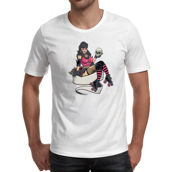 Camiseta Unissex Patinadora com cranio - Imagem 2