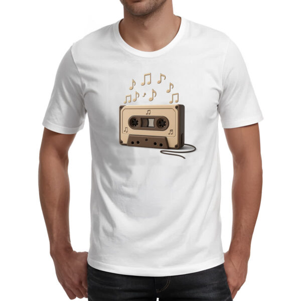 Camiseta Unissex Retro Fita K7 notas musicais - Imagem 2