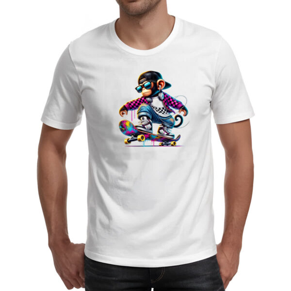 Camiseta Unissex Chinpanze hip hop neon - Imagem 2