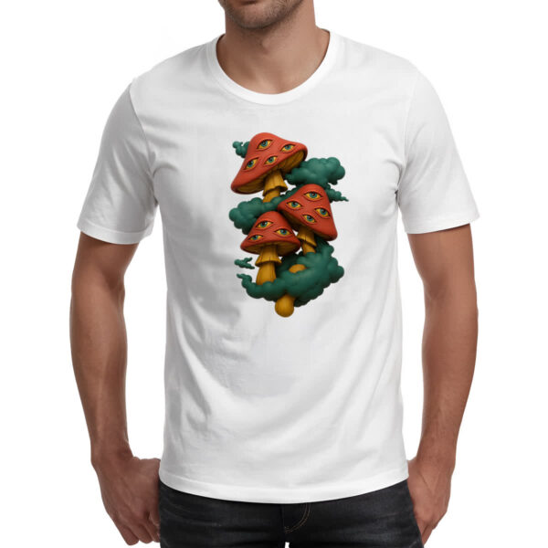 Camiseta Unissex Cogumelos Off-White - Imagem 2