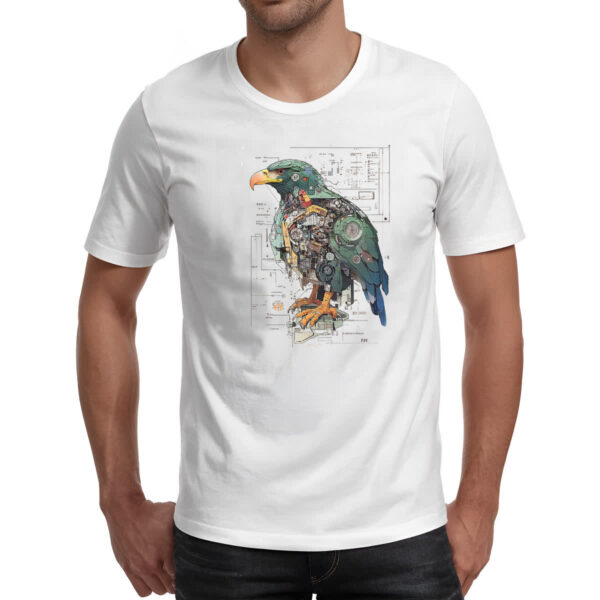 Camiseta Unissex Aguia Mecanica Interna Cyberpunk - Imagem 2